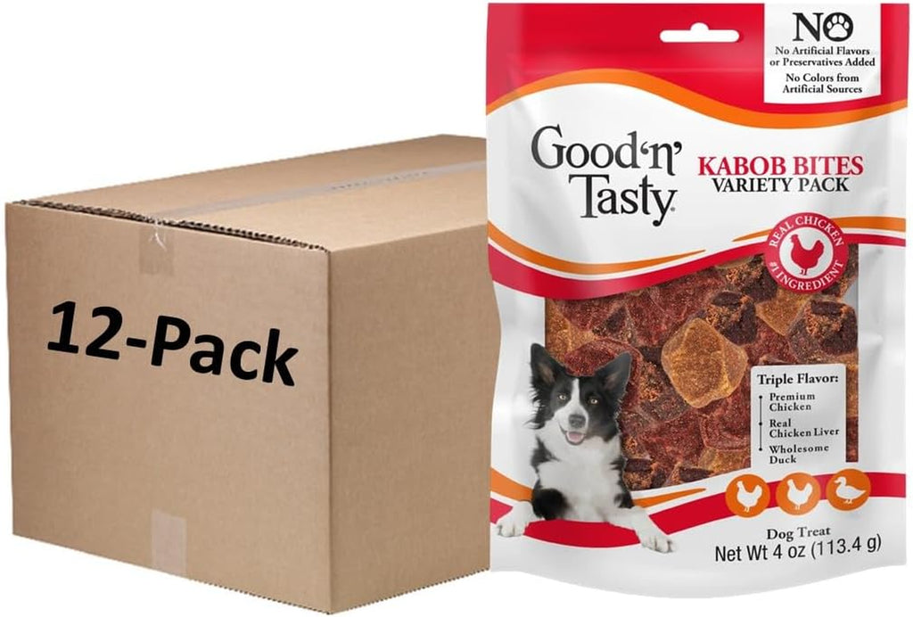 Good 'N' Tasty Kabob Bites Soft and Chewy Dog Treats, 4 oz (12 Pack)