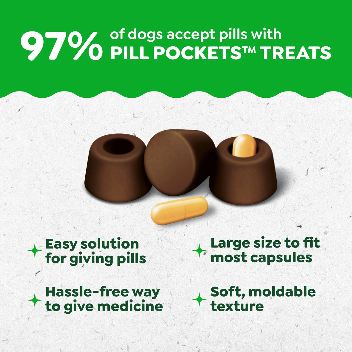 Natural Soft Dog Treats in Capsule Size with Hickory Smoke Flavor - 7.9 oz Pack (30 Treats)