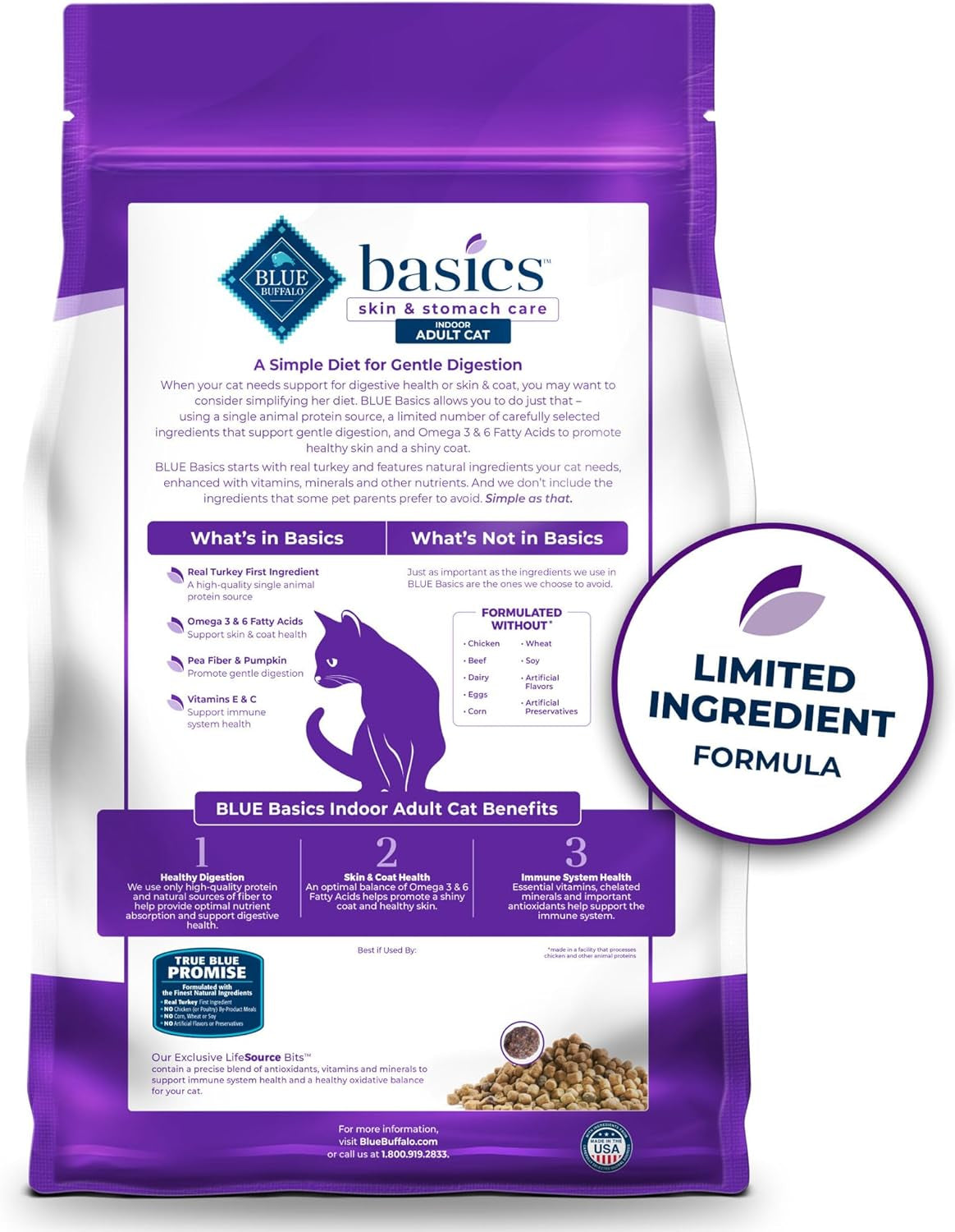 Basics Grain-Free Dry Cat Food with Turkey, 11 lbs