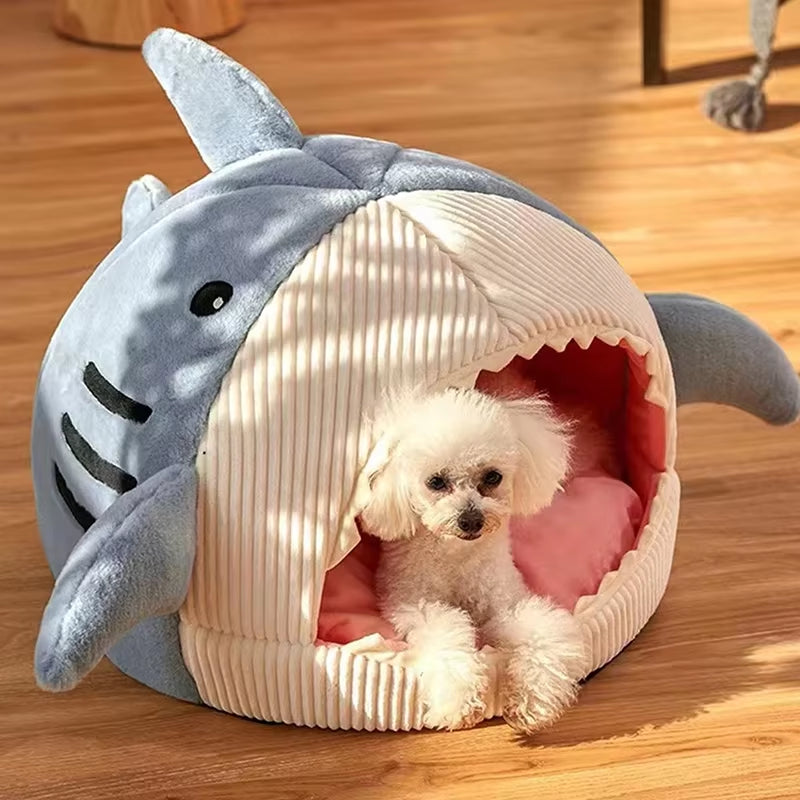 Luxury Plush Shark Pet Bed -Cats or Dogs