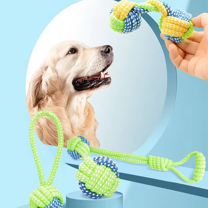 Interactive Cotton Rope Dog Toys - Mini Ball and Chew Accessories for Large and Small Dogs