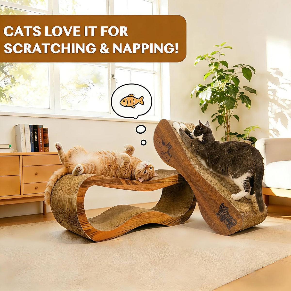 2-in-1 Cat Scratcher Pad for Indoor Cats