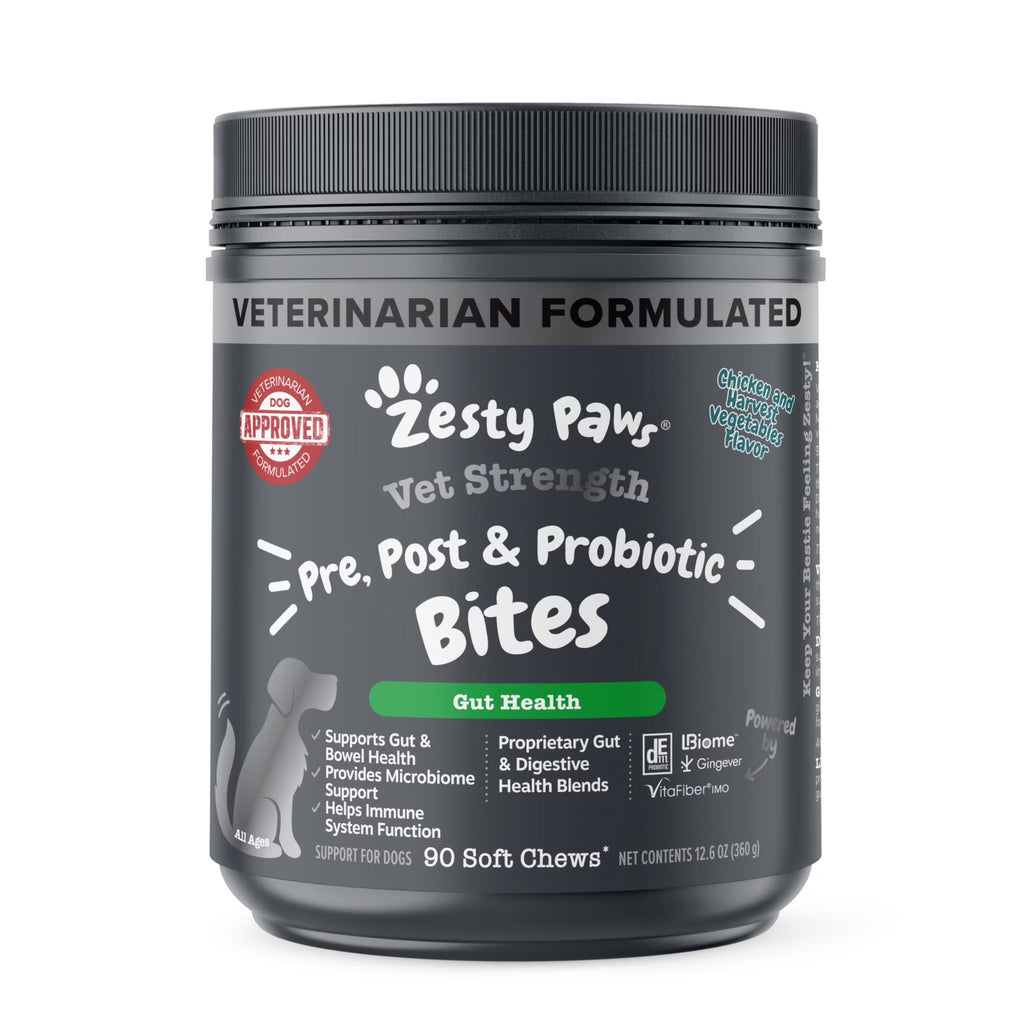 Vet Strength Chicken & Harvest Vegetables Flavor Pre, Post, and Probiotic Bites for Dogs, 90 Count