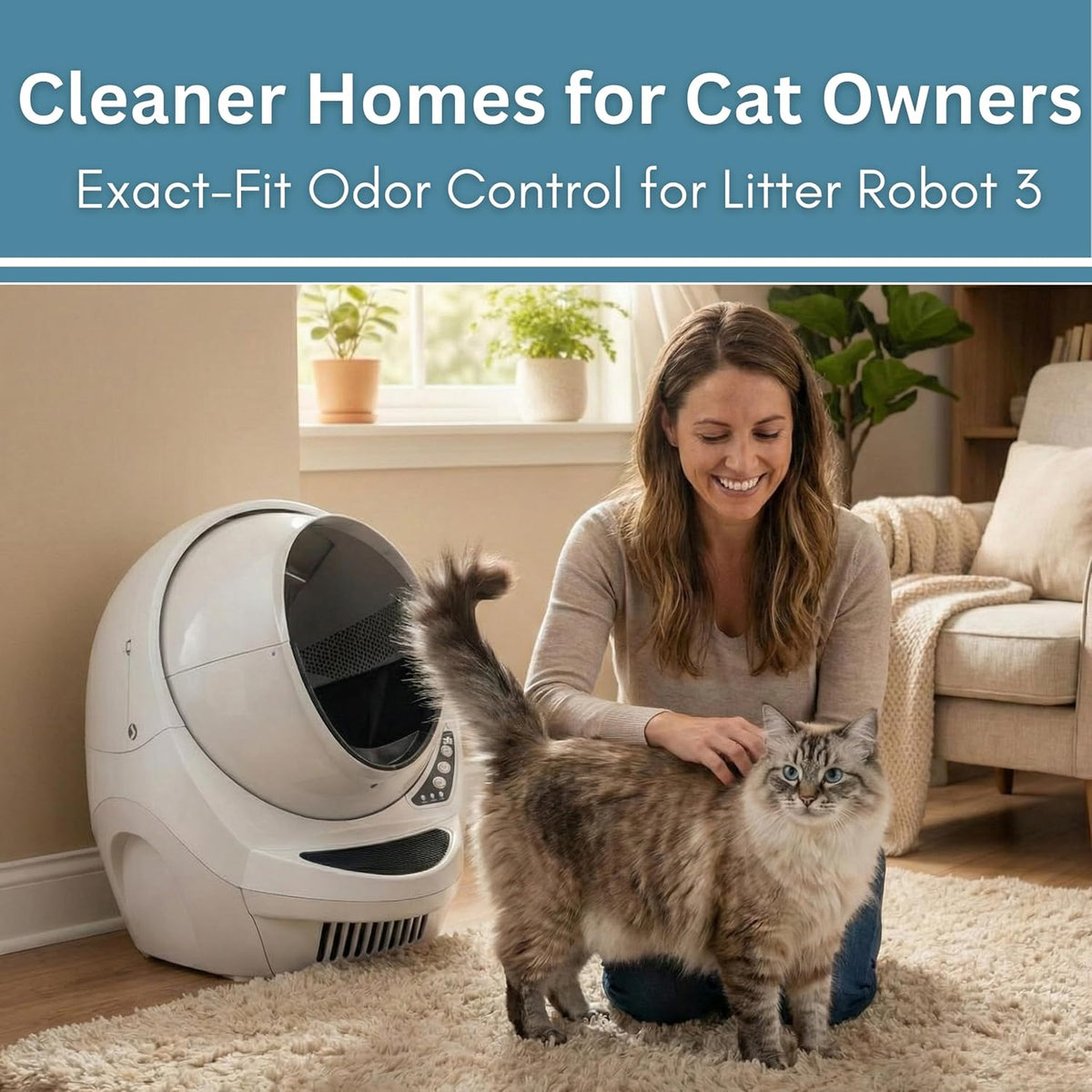 Activated Litter Robot 3 Carbon Filters - Pre-Cut Activated Charcoal Replacement Filters for Odor Control and Dust Reduction - 6-Pack - Made in the USA - Dimensions: 3.5” x 10”