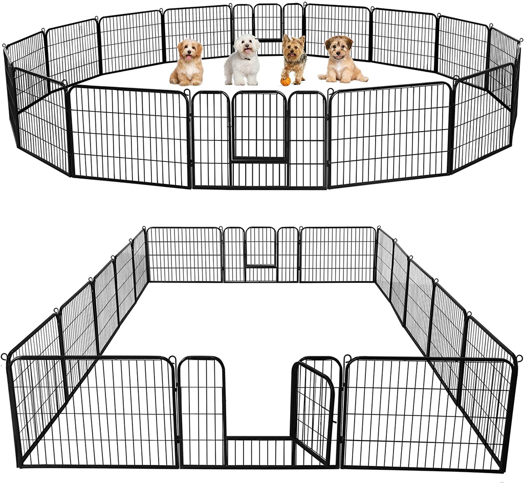 24-Inch Dog Playpen with 16 Panels - Versatile Pet Fence for Indoor, Outdoor, and RV Camping Use