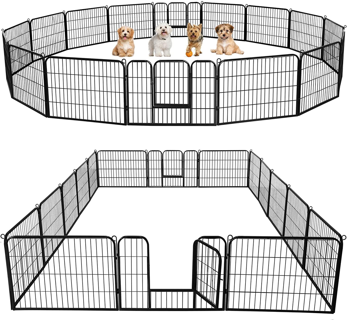 24-Inch Dog Playpen with 16 Panels - Versatile Pet Fence for Indoor, Outdoor, and RV Camping Use