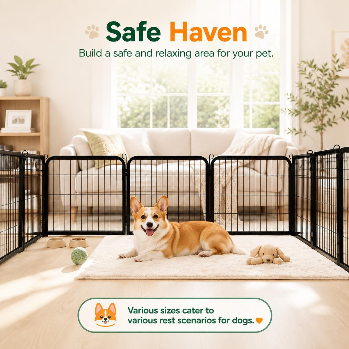 24-Inch Dog Playpen with 16 Panels - Versatile Pet Fence for Indoor, Outdoor, and RV Camping Use