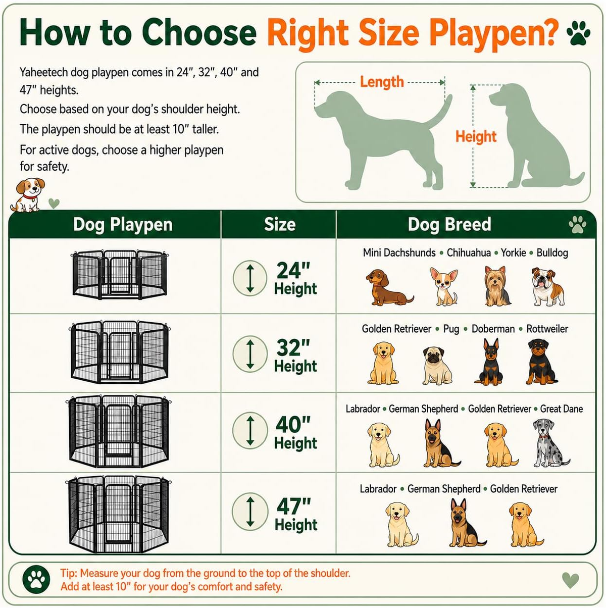 24-Inch Dog Playpen with 16 Panels - Versatile Pet Fence for Indoor, Outdoor, and RV Camping Use