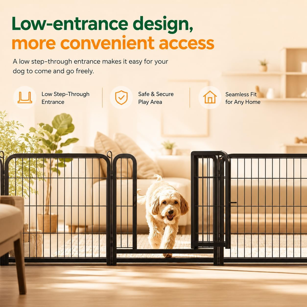 24-Inch Dog Playpen with 16 Panels - Versatile Pet Fence for Indoor, Outdoor, and RV Camping Use