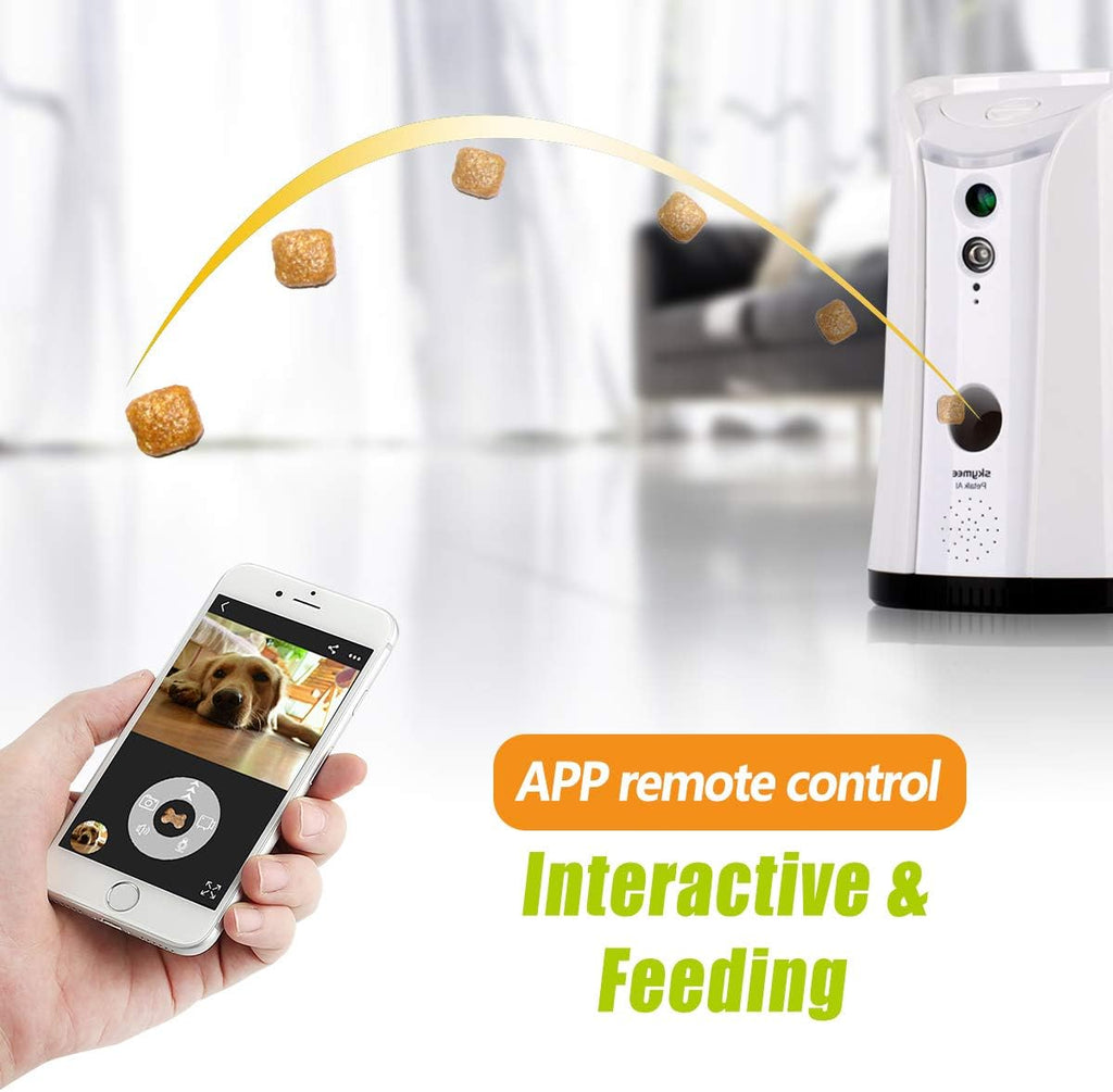 SM-02 Remote Pet Camera with Treat Dispenser, Two-Way Audio, Night Vision, and Alexa Compatibility