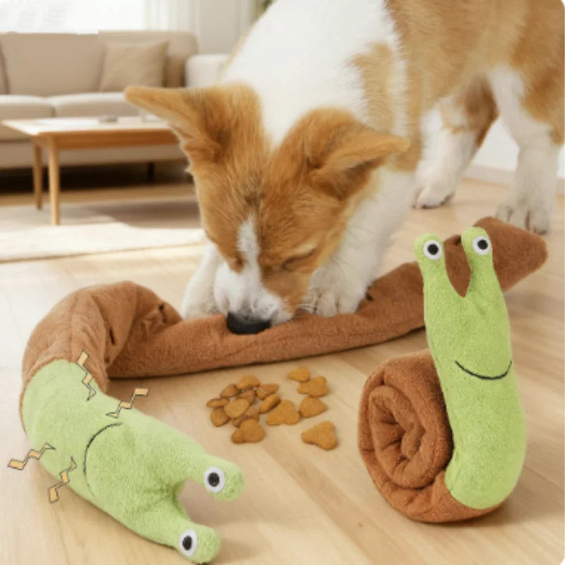 Snail-Shaped Interactive Pet Toys for Dogs and Cats - Odor-Absorbing Food Mat Training Puzzles for Engaging Sniffing Play