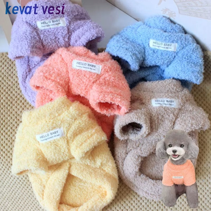 Premium Winter Plush Dog Sweater - Soft Jacket for Small to Medium Dogs and Cats, Ideal for Chihuahuas and Teddy Breeds