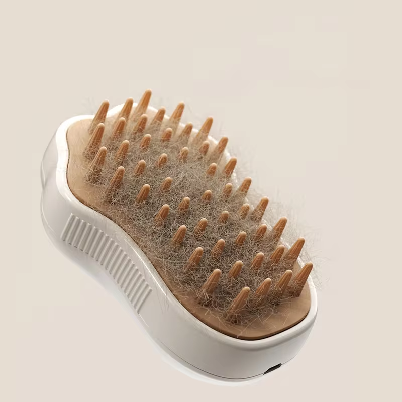 3-in-1 Electric Pet Grooming Brush with Steam and Spray Function for Cats and Dogs - Hair Removal and Massage Comb