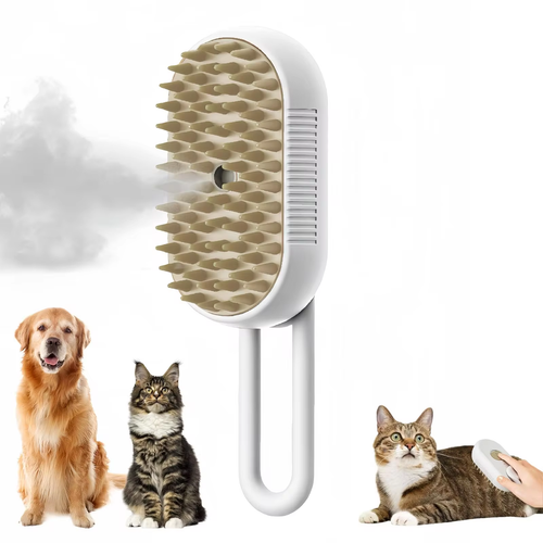3-in-1 Pet Steam Grooming Brush — Hair Removal & Massage for Cats & Dogs