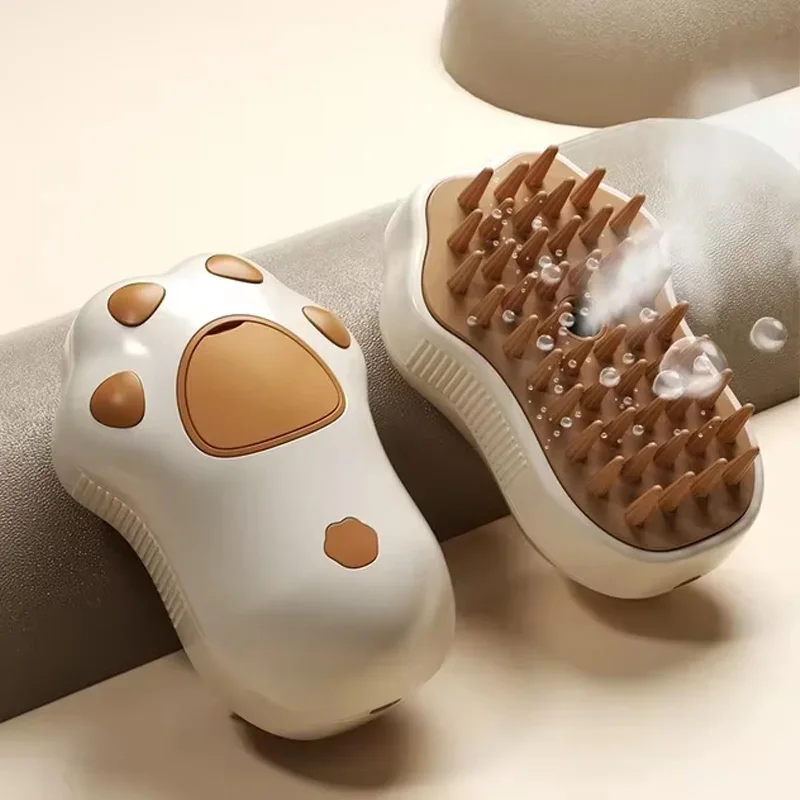 3-in-1 Electric Pet Grooming Brush with Steam and Spray Function for Cats and Dogs - Hair Removal and Massage Comb