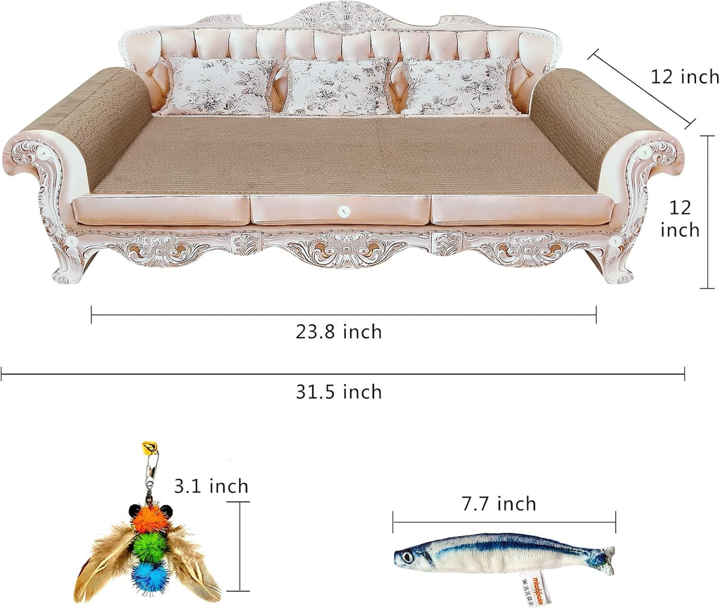 31.5-Inch Extra Large Cat Scratching Sofa with Durable Cardboard Lounge Bed