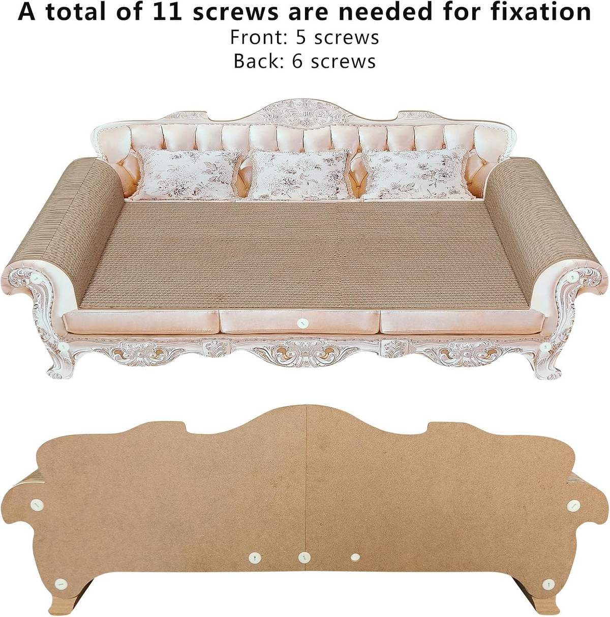31.5-Inch Extra Large Cat Scratching Sofa with Durable Cardboard Lounge Bed
