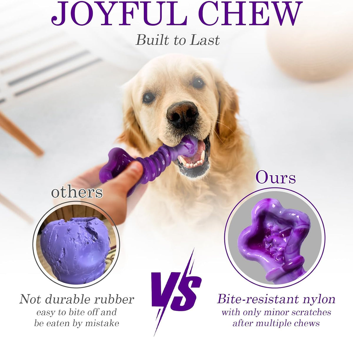 Indestructible Dog Chew Toys - 2-Pack for Aggressive Chewers (25-75 lbs)