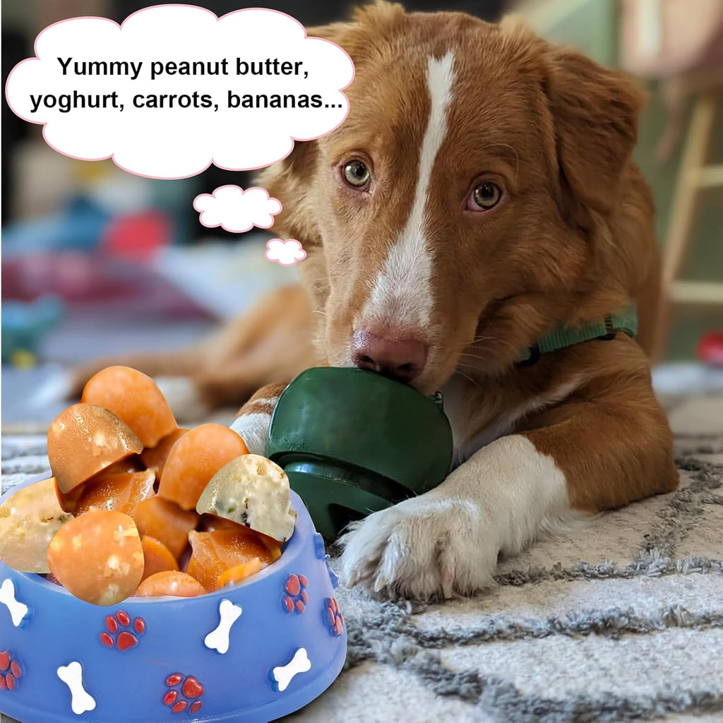 Silicone Dog Treat Molds with 6 Cavities for Small Dogs (10-25 lbs) - Reusable Frozen Popsicle Maker for Homemade Treats