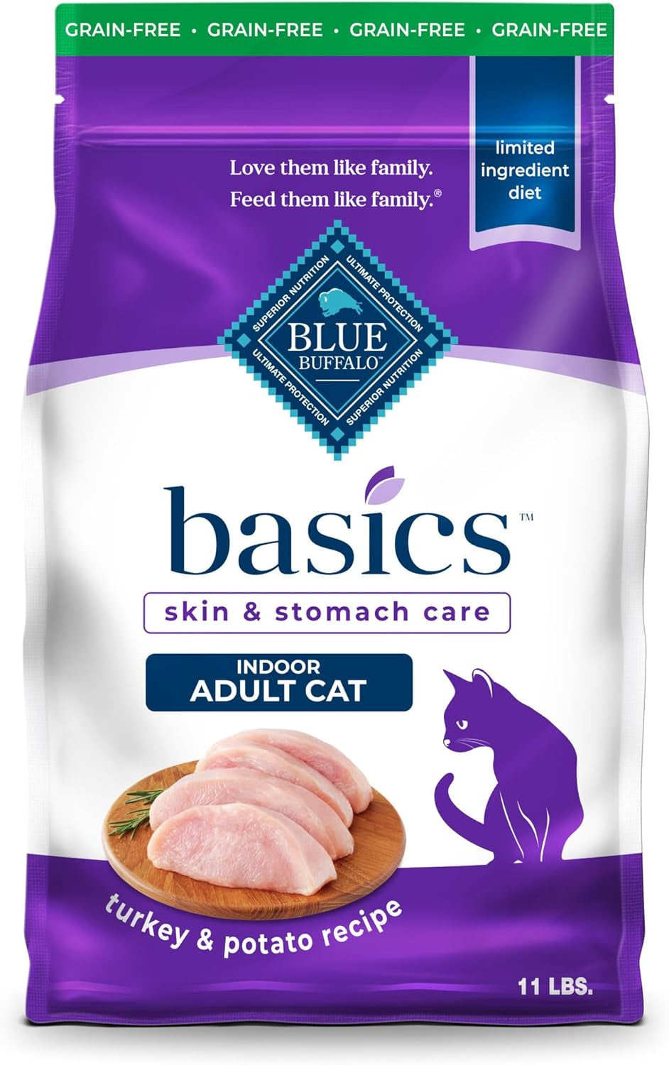 Basics Grain-Free Dry Cat Food with Turkey, 11 lbs