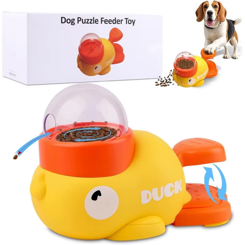Interactive Pet Treat Dispenser - Anti-Gulping Duck Slow Feeder for Dogs and Cats, Ideal for Training and Enrichment