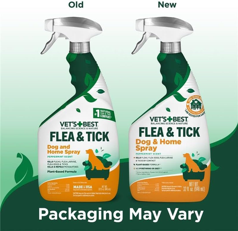 Natural Flea and Tick Indoor Home Spray for Dogs, 32 oz, 2-Pack