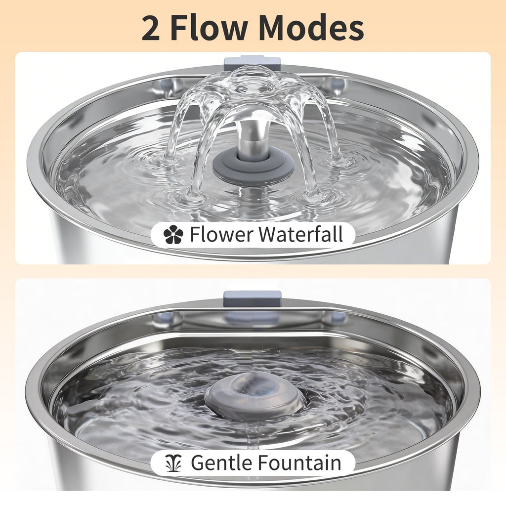 Stainless Steel Automatic Cat and Dog Water Fountain - 108 Oz (3.2L) Capacity