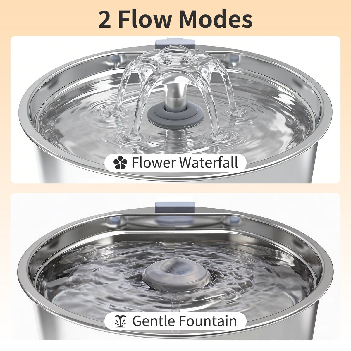 Stainless Steel Automatic Cat and Dog Water Fountain - 108 Oz (3.2L) Capacity