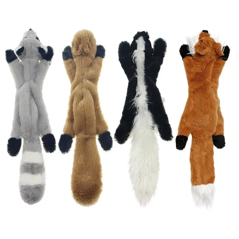 18-Inch Plush Simulated Animal Dog Chew Toy — Durable Squeaky Crinkle Stuffed Animal
