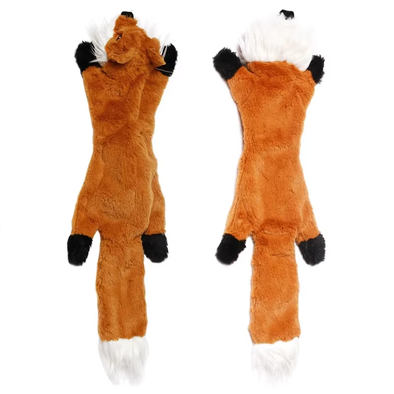18-Inch Plush Simulated Animal Dog Chew Toy — Durable Squeaky Crinkle Stuffed Animal