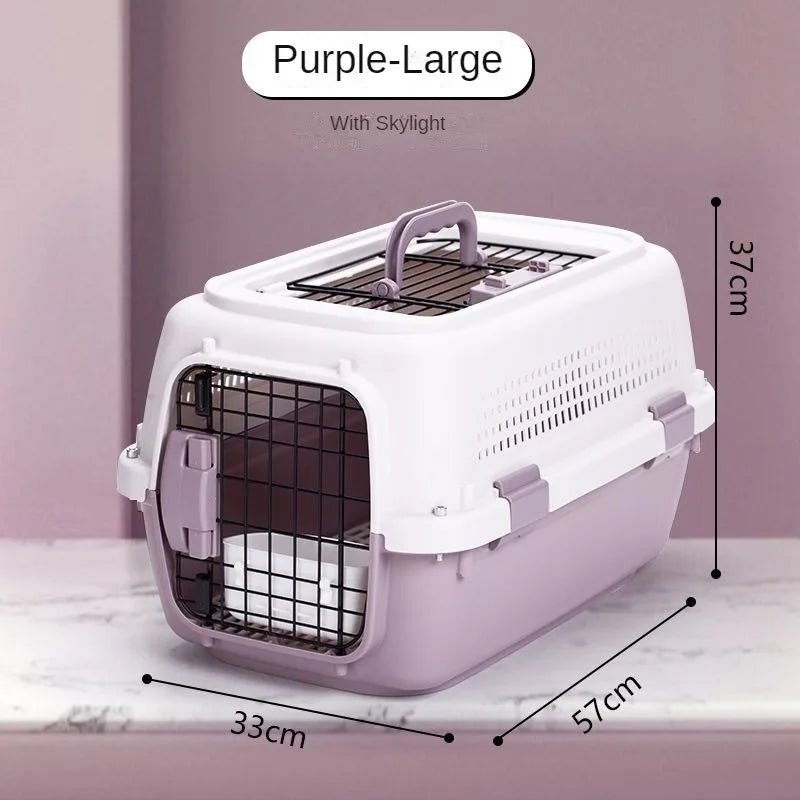 Durable Ventilated Pet Airline Transport Box - Multi-Purpose Dog and Cat Carrier