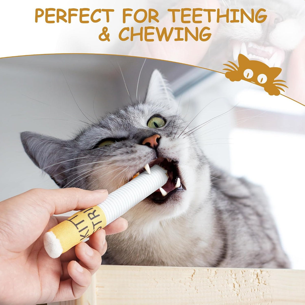 3-Pack Organic Catnip Toys for Cats - Safe Teething Chew and Kicker Toys for Stress Relief and Indoor Play