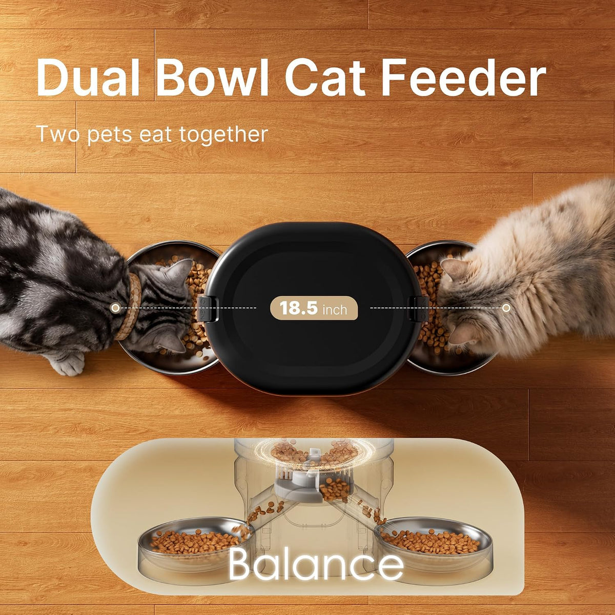 Revolutionary Automatic Dual Cat Feeder with 5G Wi-Fi App Control for Effortless Mealtime Management