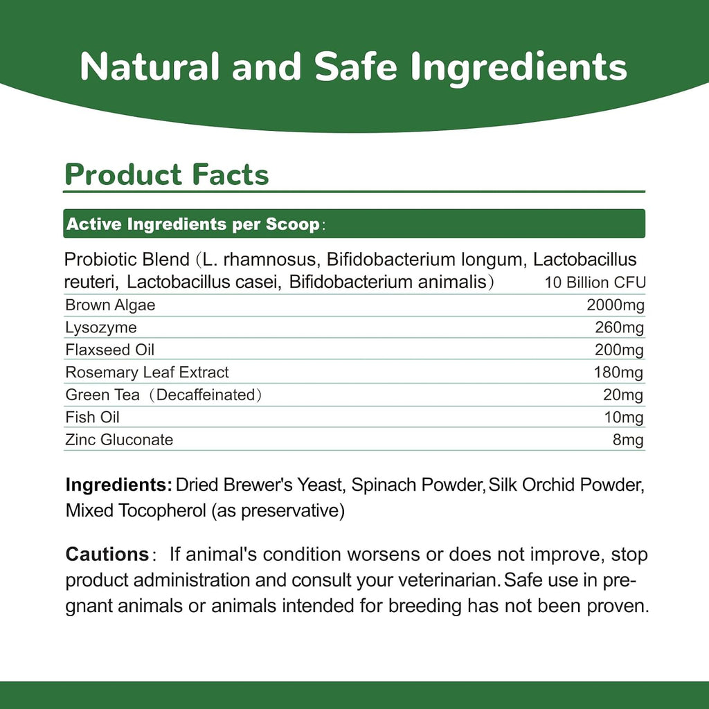 Dog Dental Powder for Teeth Cleaning, Fresh Breath, Tartar and Plaque Removal, Natural Plant Blend with Probiotics, 150g