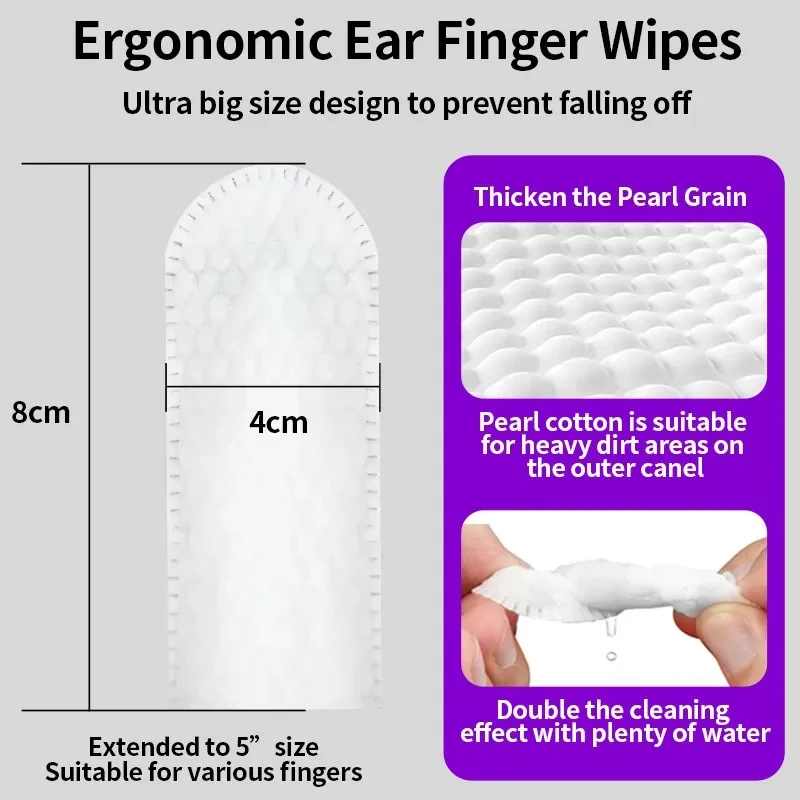 50-Pack Pet Ear Cleaning Wipes for Cats and Dogs - Fingertip Mite Removal and Care