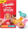 Handheld Lickable Cat Treats with Real Chicken & Tuna - Creamy Puree, Grain-Free, No Fillers or Preservatives, Variety Pack, 32 Count