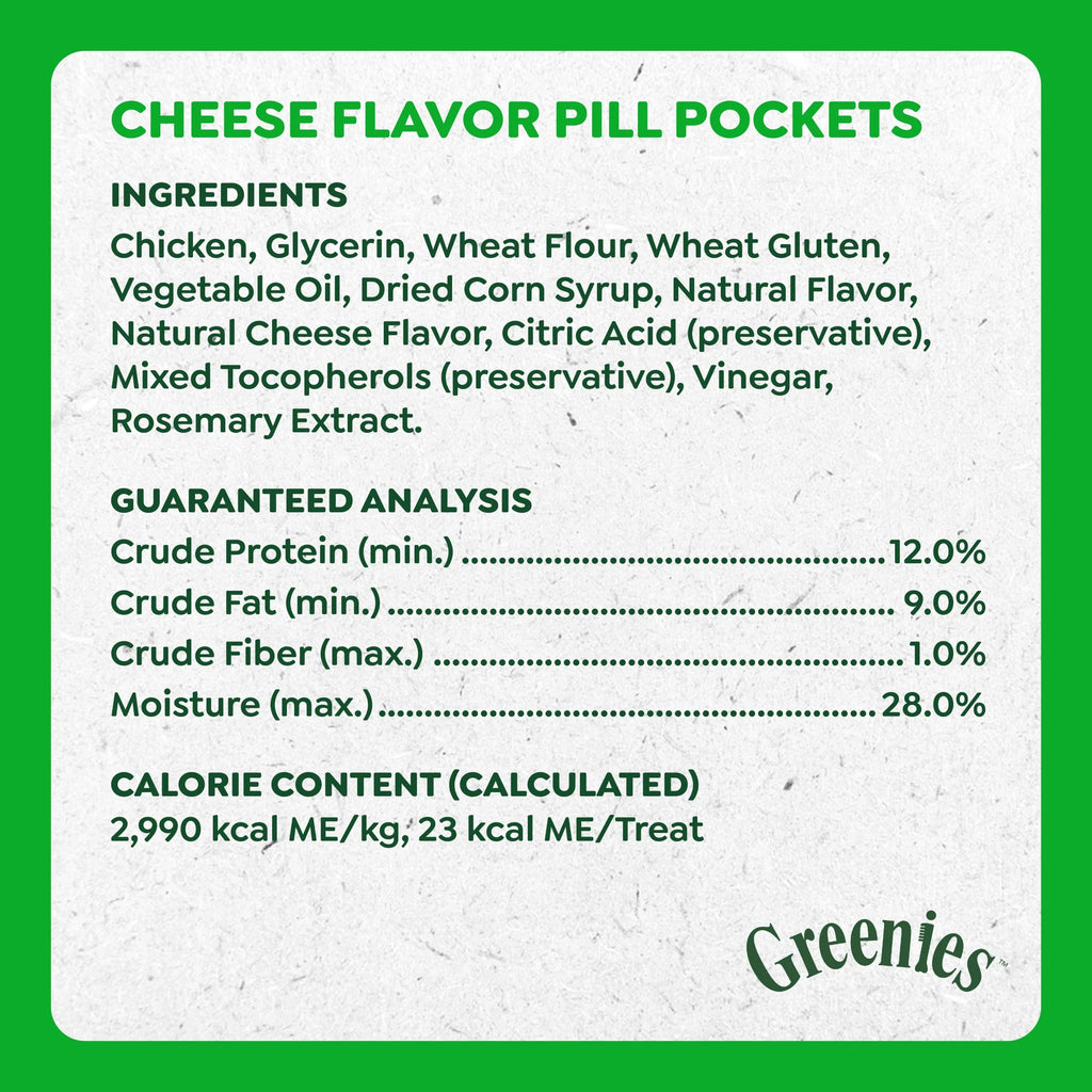 Cheese Flavor Pill Pockets for Dogs, Soft Treats in 7.9 Oz Pouch (30 Treats)