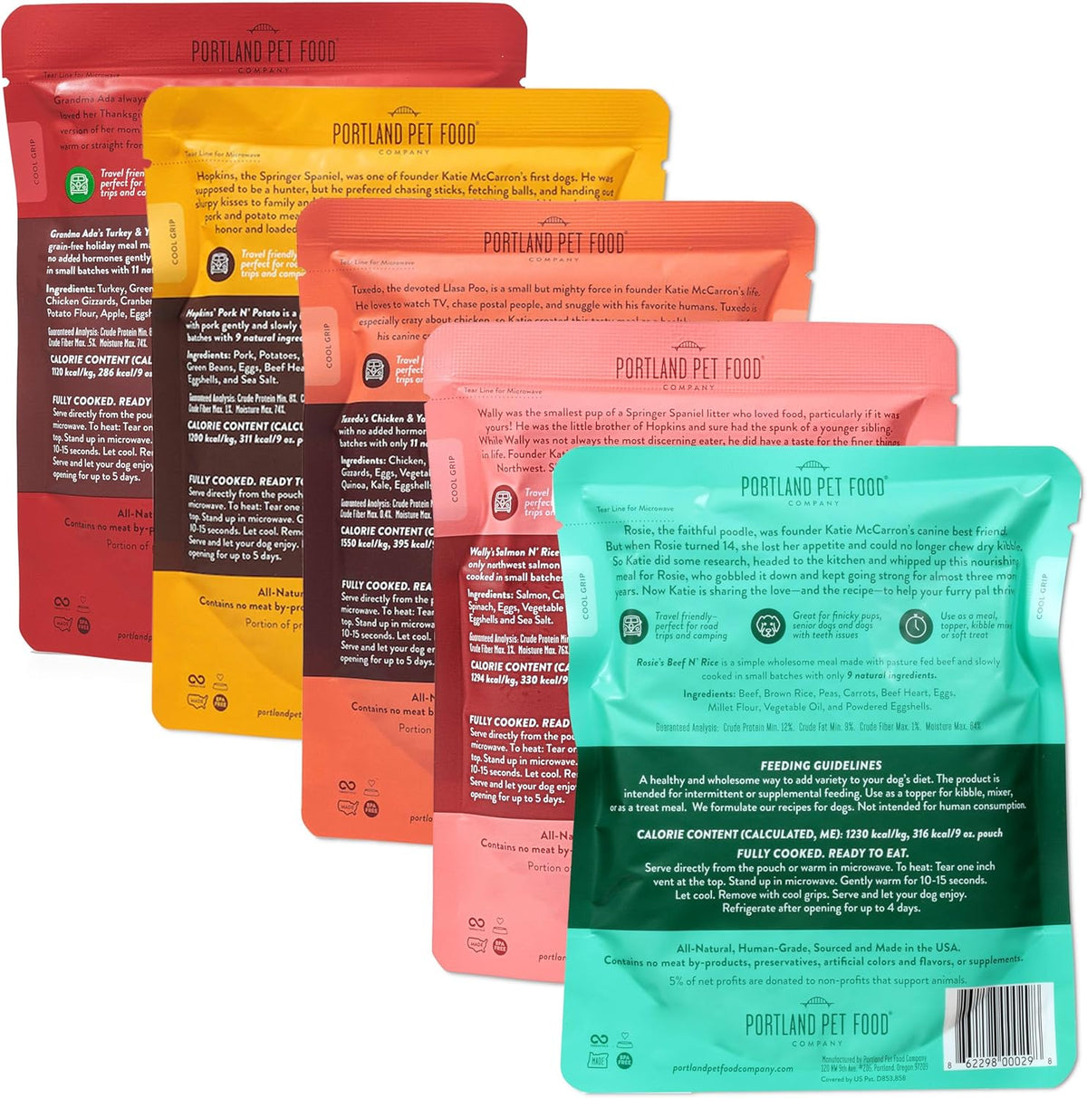 Deliciously Nutritious: Portland Pet Food Company Fresh Human-Grade Dog Food Topper & Meal Variety Pack (5 Pack)