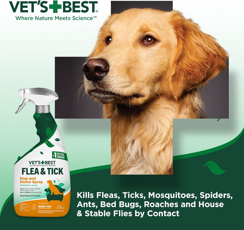 Natural Flea and Tick Indoor Home Spray for Dogs, 32 oz, 2-Pack