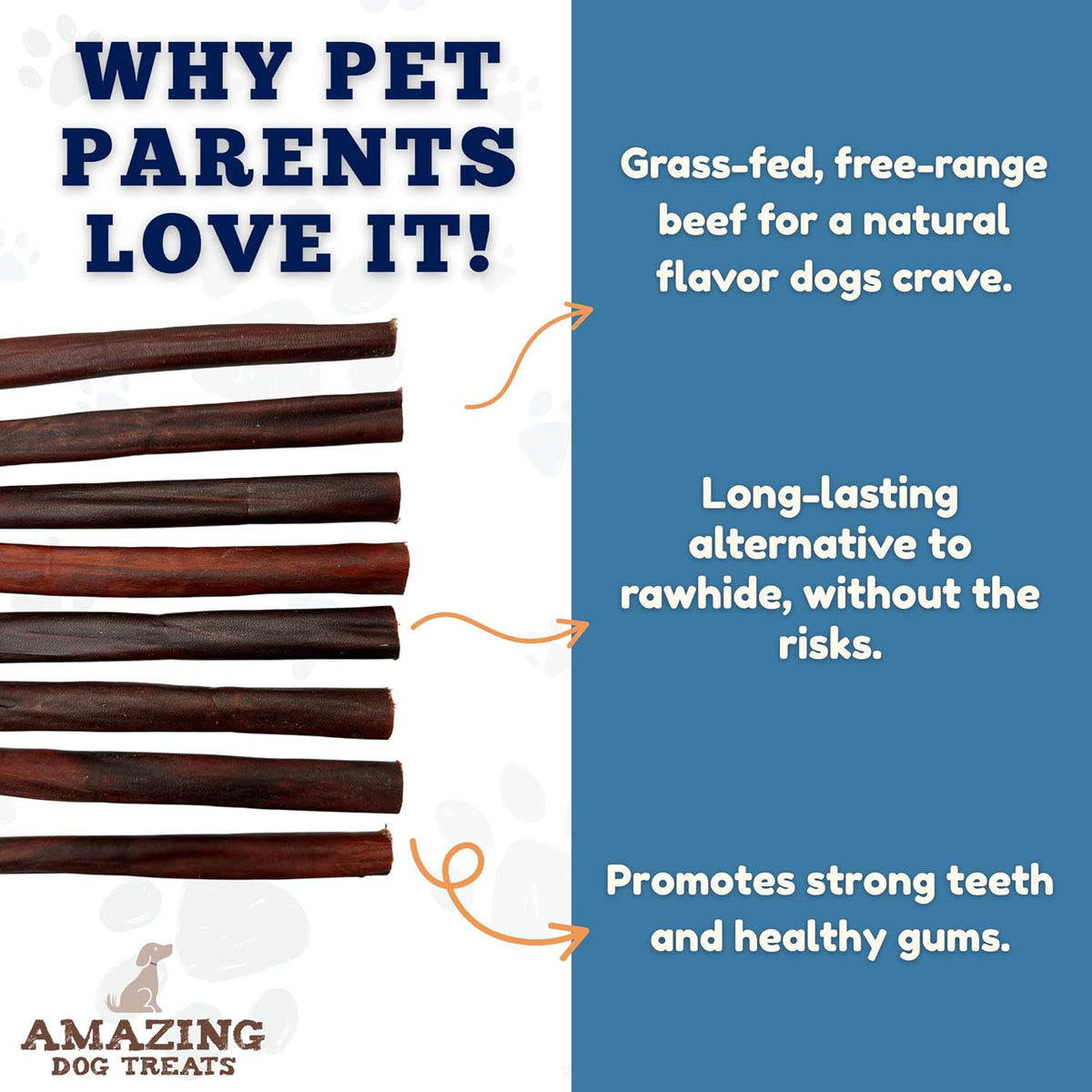 Collagen Dental Chews for Dogs - 6" Sticks, 50 Count