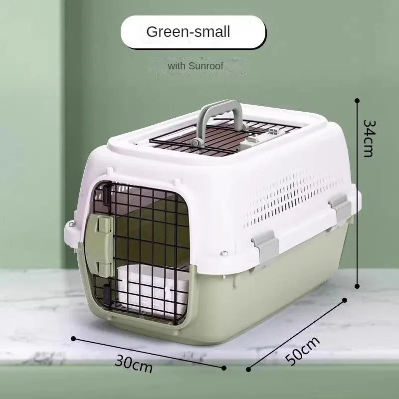 Durable Ventilated Pet Airline Transport Box - Multi-Purpose Dog and Cat Carrier