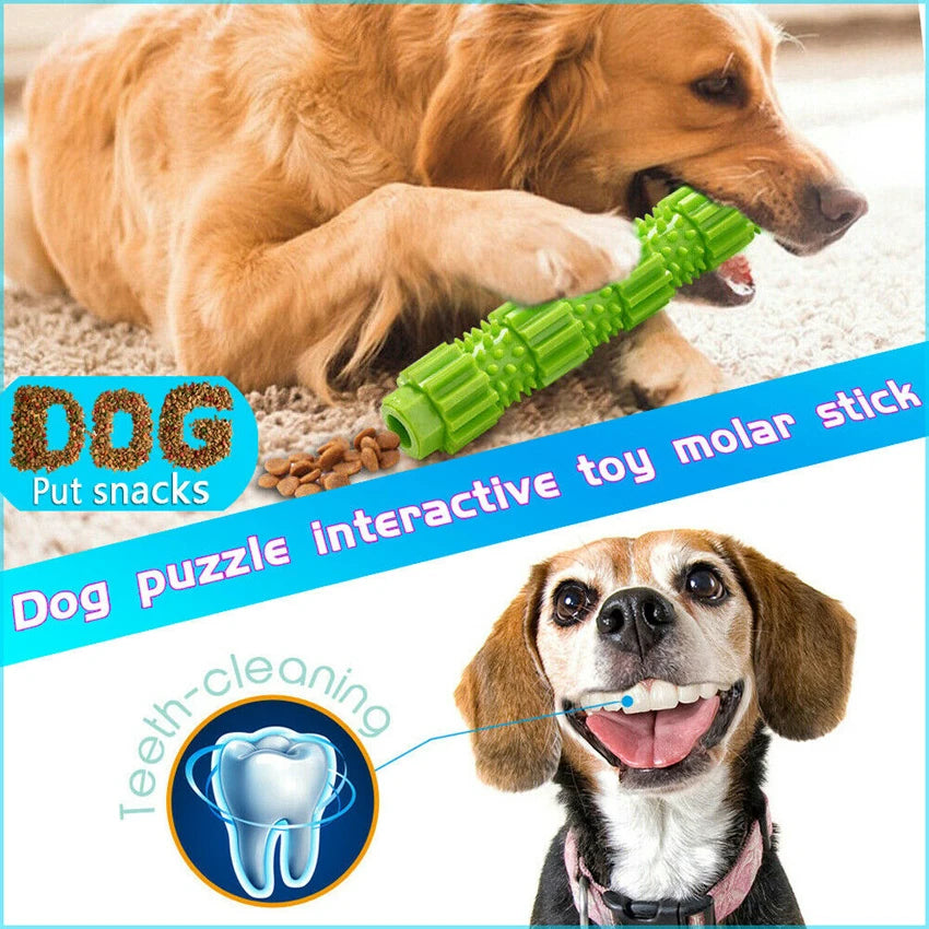 Durable Rubber Dog Chew Toy for Aggressive Chewers - Treat Dispensing and Teeth Cleaning with Squeaking Feature