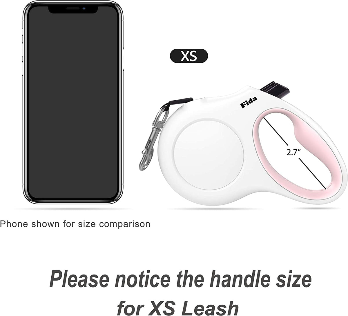 Retractable Dog Leash with Integrated Dispenser and Poop Bags, 10 Feet, White and Pink