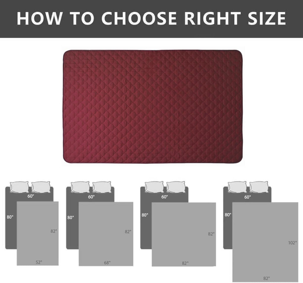 Washable Dog Bed Cover and Reversible Pee Pad Blanket for Large Dogs and Cats, 1 Piece (82" x 102", Burgundy)