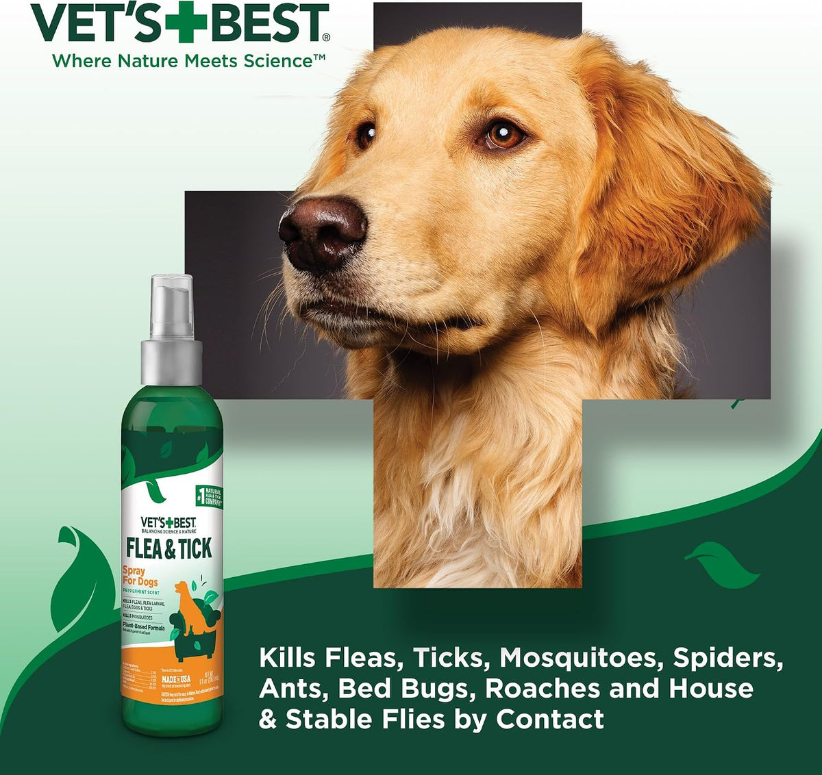 Plant-Based Flea and Tick Spray for Dogs - 8 oz Pest Control Solution
