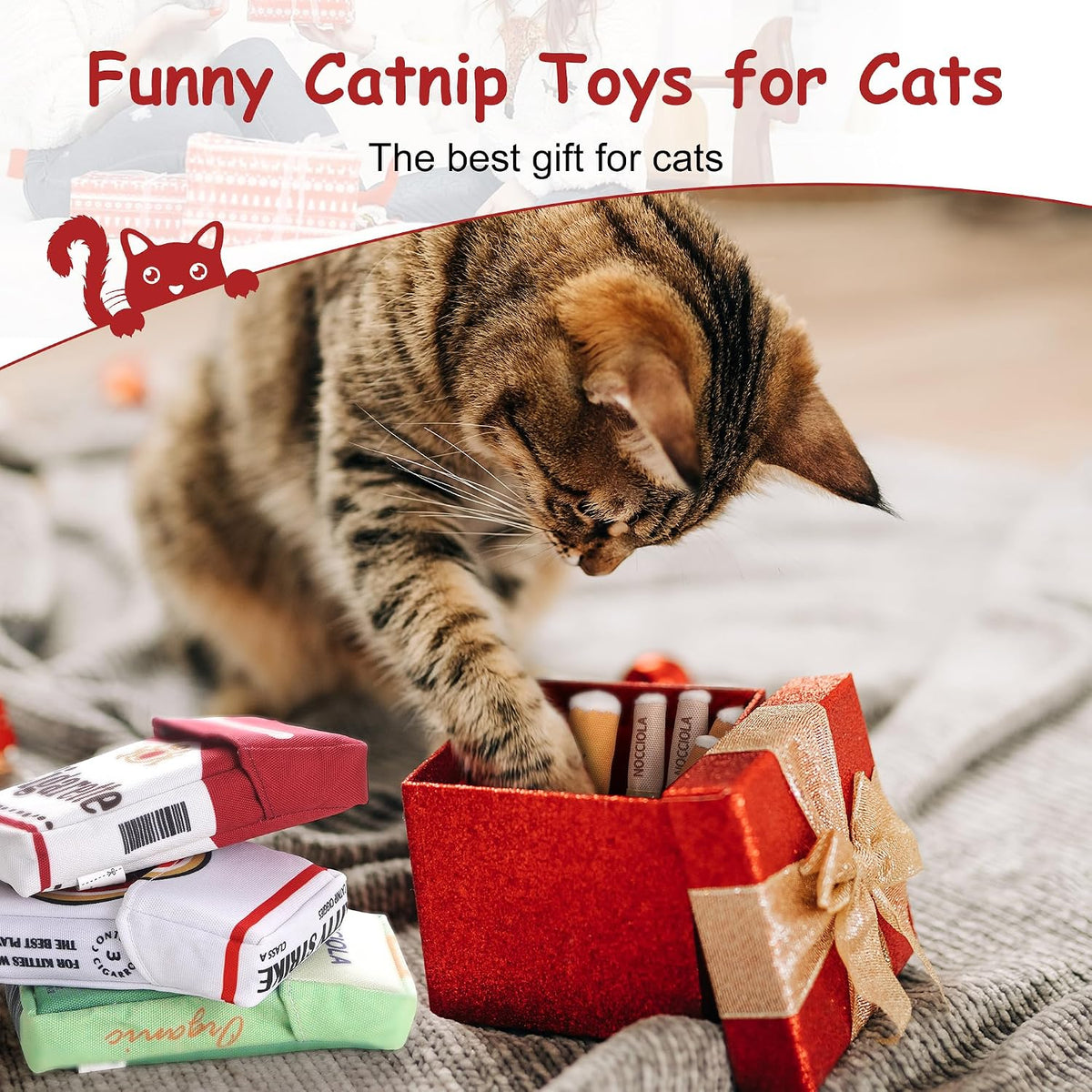 3-Pack Organic Catnip Toys for Cats - Safe Teething Chew and Kicker Toys for Stress Relief and Indoor Play