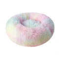 Round Plush Pet Bed for Dogs and Cats - Fluffy Soft Calming Sleeping Kennel Nest, 20" x 20" x 8