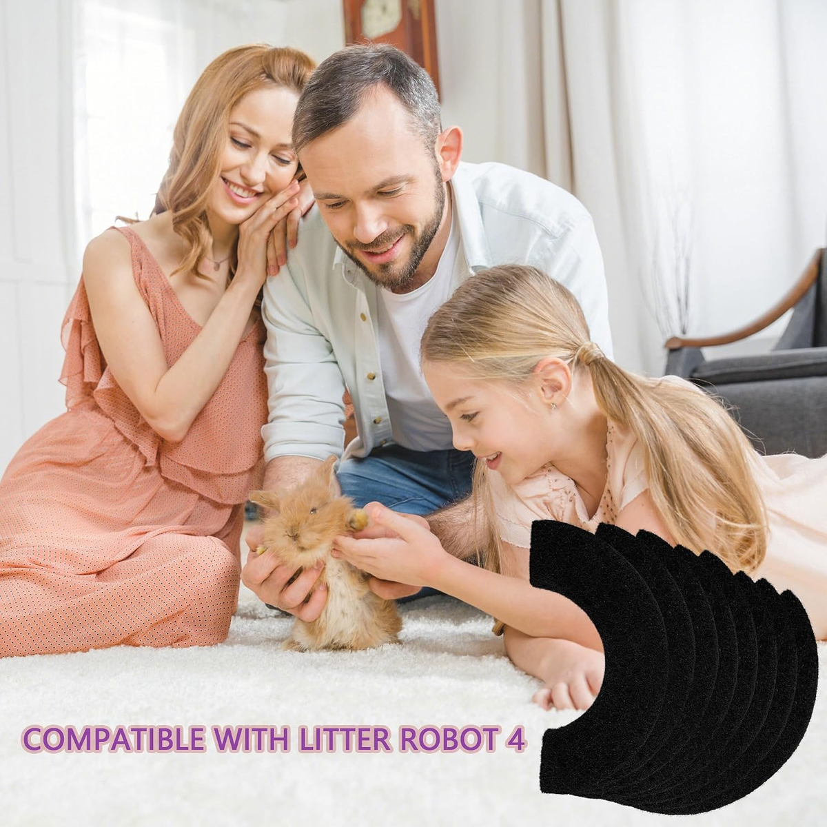 8-Pack Carbon Filters for Litter Robot 4 Compatibility