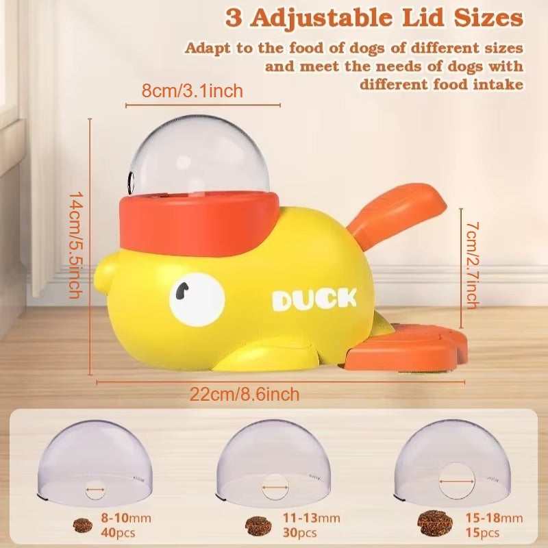 Interactive Pet Treat Dispenser - Anti-Gulping Duck Slow Feeder for Dogs and Cats, Ideal for Training and Enrichment