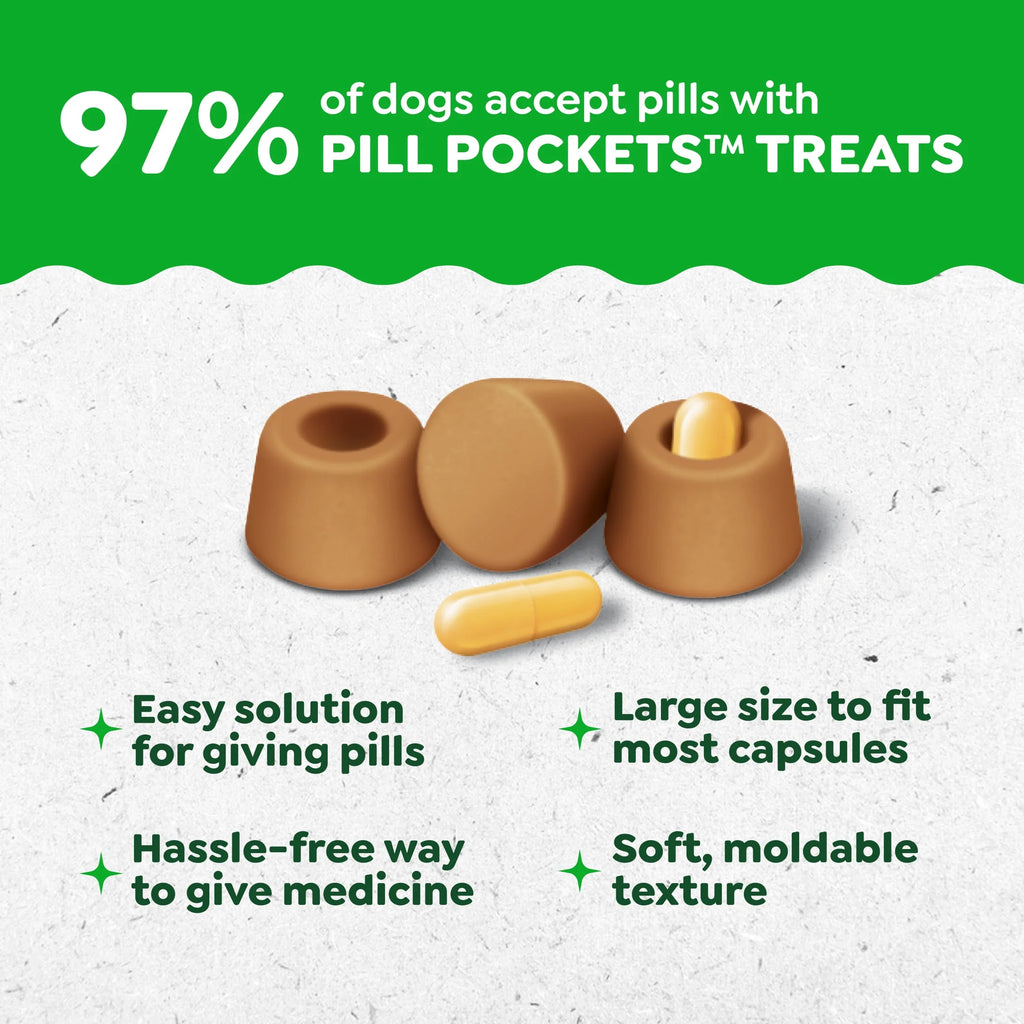 Pill Pockets for Dogs - Natural Soft Chicken Treats, Capsule Size, 30 Count